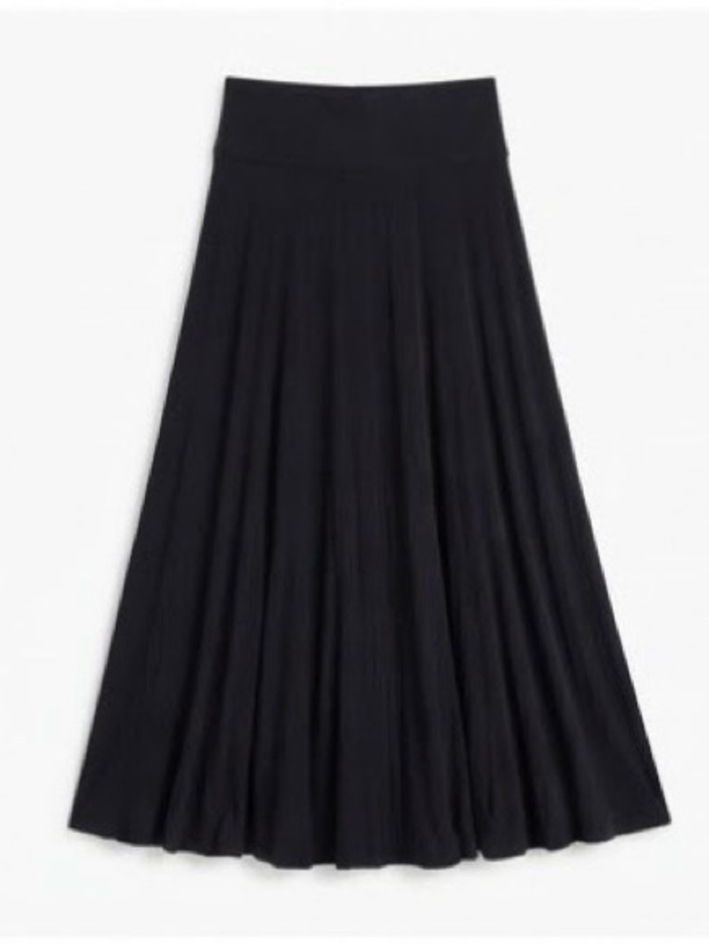 Lapis Black Pleated A-Line Maxi Skirt | Size Large | Flowy, Boho-Chic